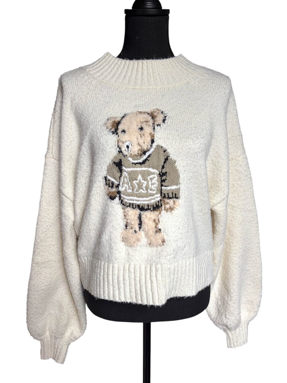 AE Snow Stopper Teddy Bear Sweater (Cream) - Medium